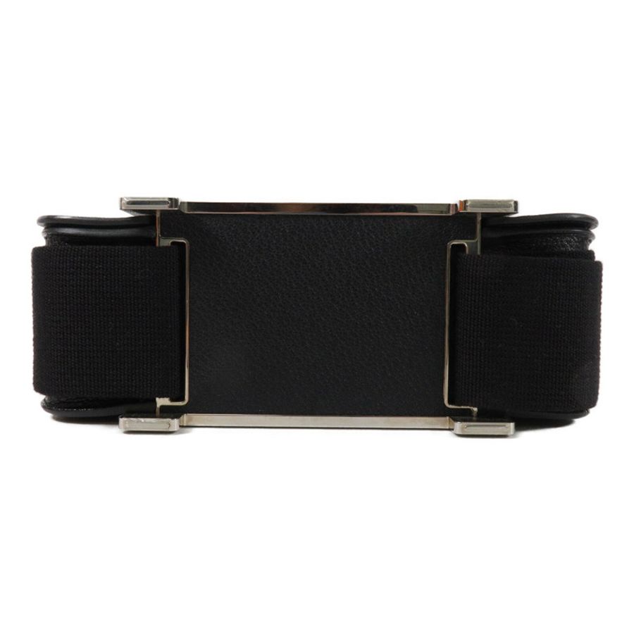 HERMES Chevre皮革Geta Bicolor肩背袋Noir-3