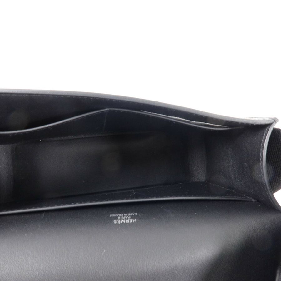 HERMES Chevre皮革Geta Bicolor肩背袋Noir-4