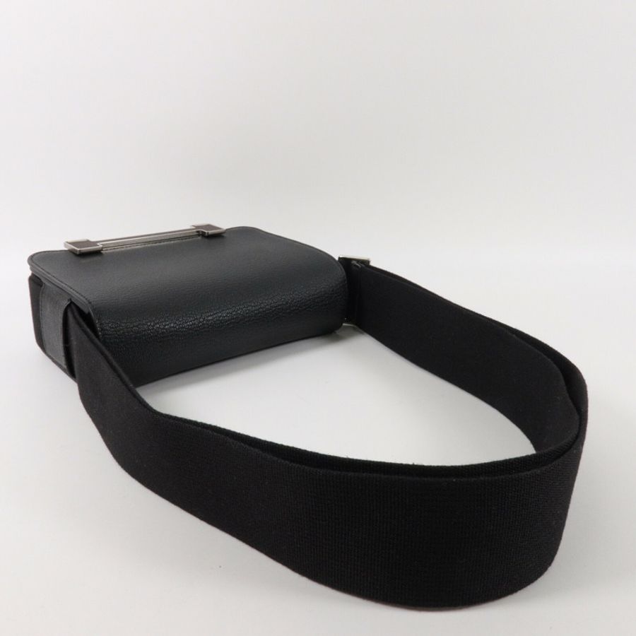 HERMES Chevre皮革Geta Bicolor肩背袋Noir-7