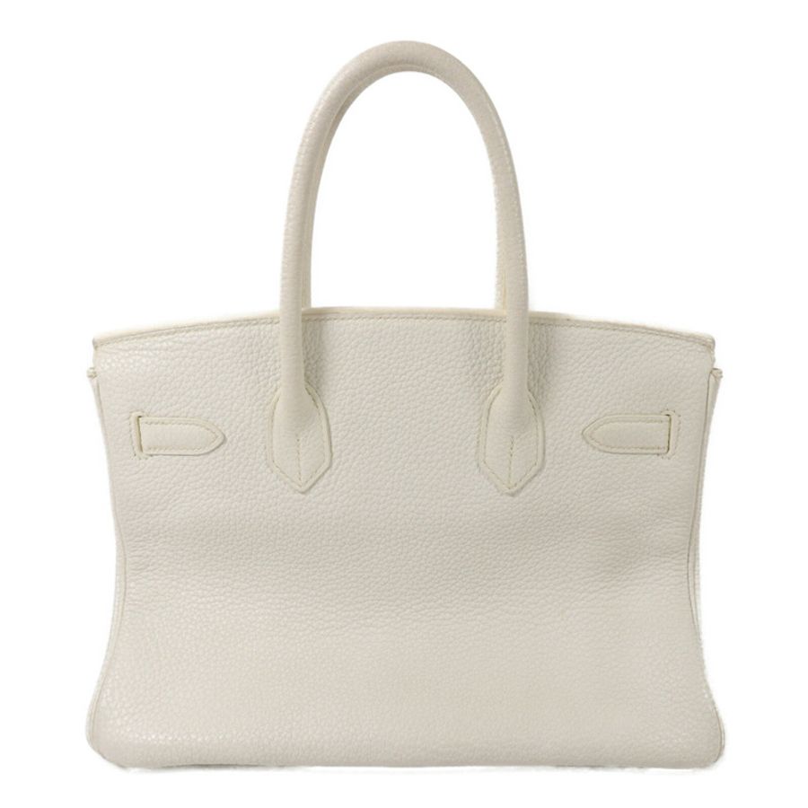 HERMES Clemence皮革Birkin 30手挽袋White-1