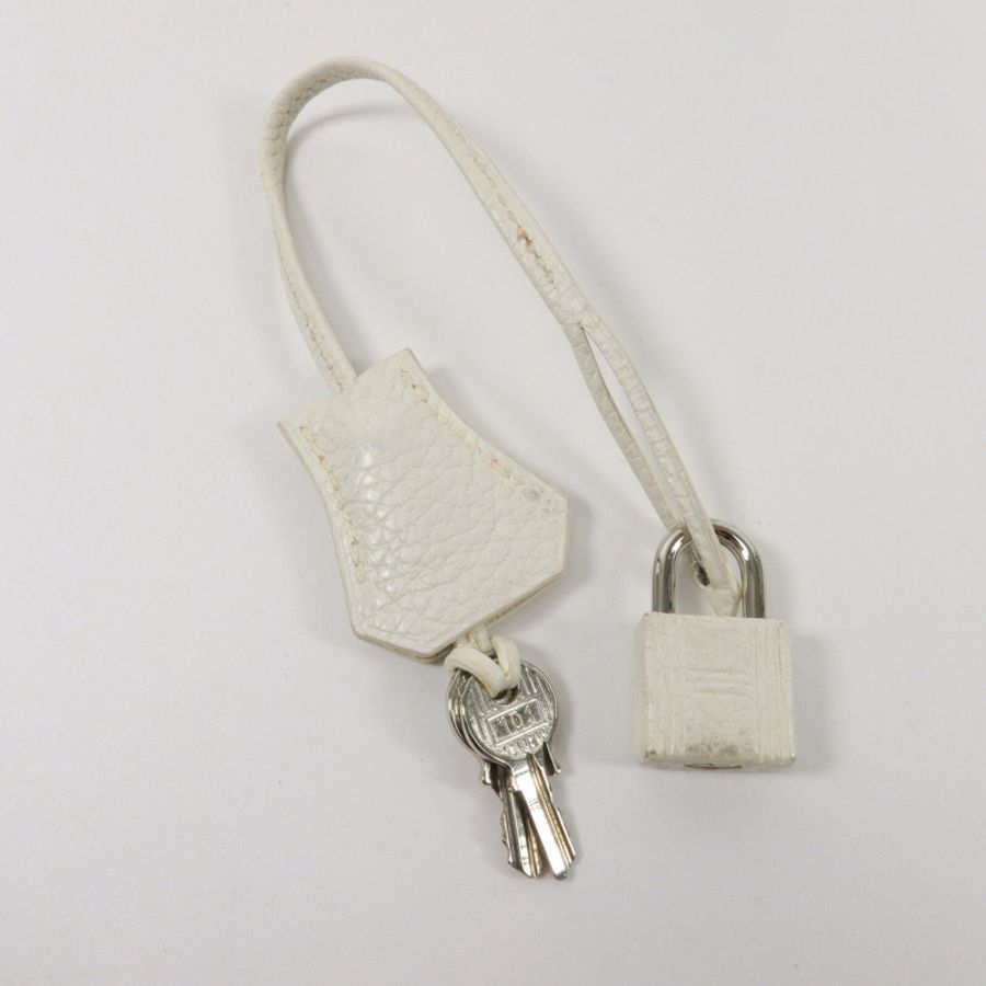 HERMES Clemence皮革Birkin 30手挽袋White-8