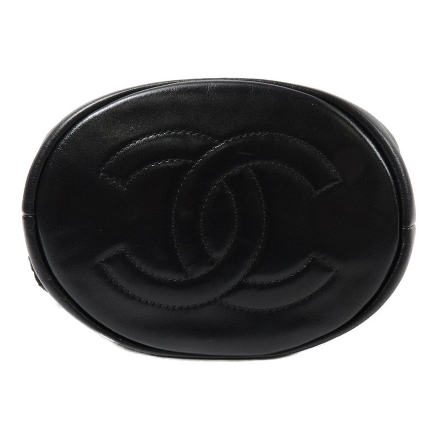 CHANEL 牛皮皮革Drawstring Bucket Bag鏈帶肩背袋-3