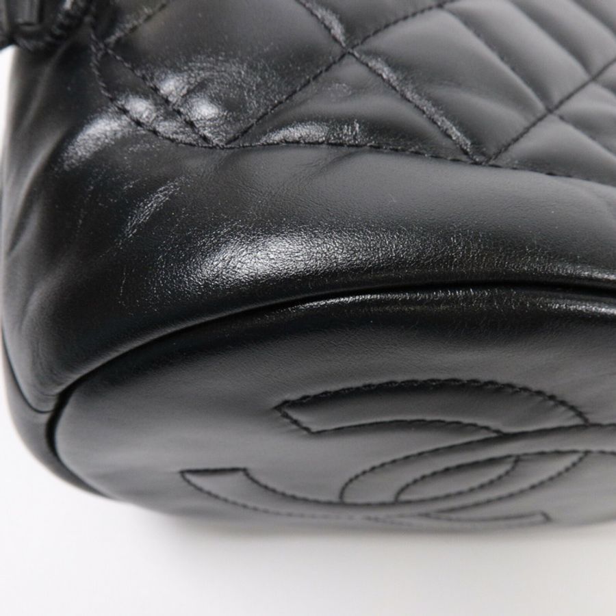 CHANEL 牛皮皮革Drawstring Bucket Bag鏈帶肩背袋-10