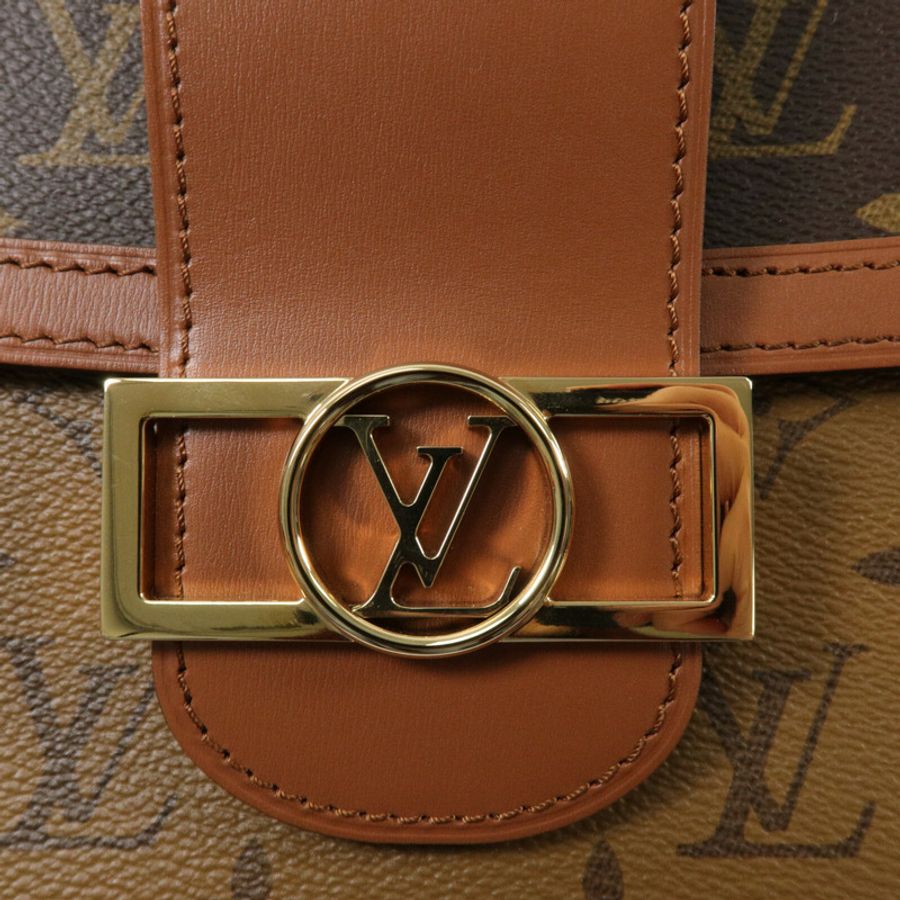 LOUIS VUITTON Monogram Reverse Dauphine MM肩背袋-6
