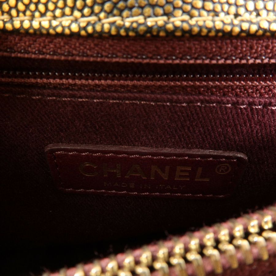 CHANEL 牛皮皮革Coco Handle Medium鏈帶手挽肩背兩用袋-5