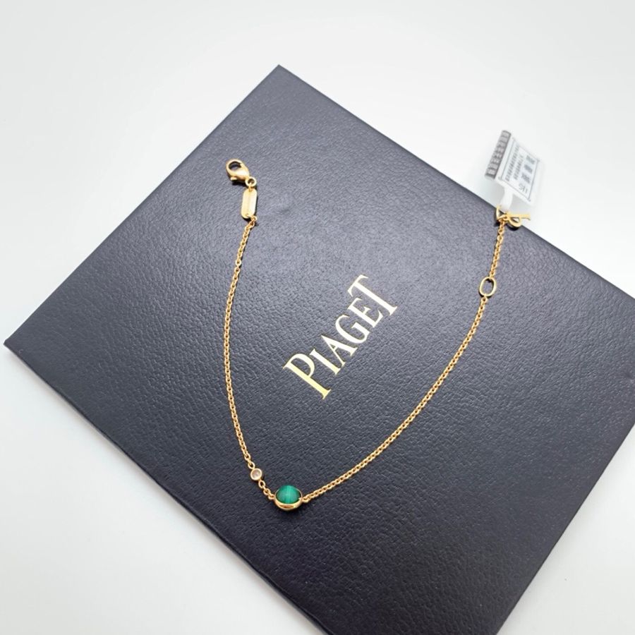 Piaget/伯爵 Possession系列孔雀石手鍊18K玫瑰金鑲嵌孔雀石+小鑽-1