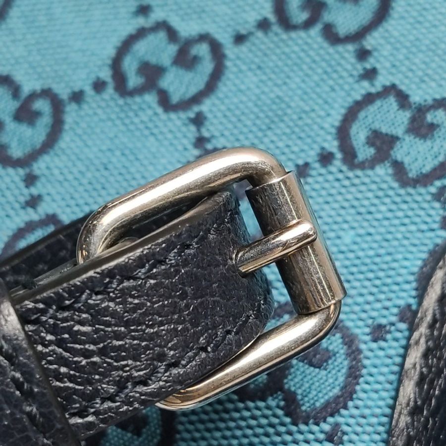 Gucci GG Retro小號牛皮帆布拼色GG老花托特包-12