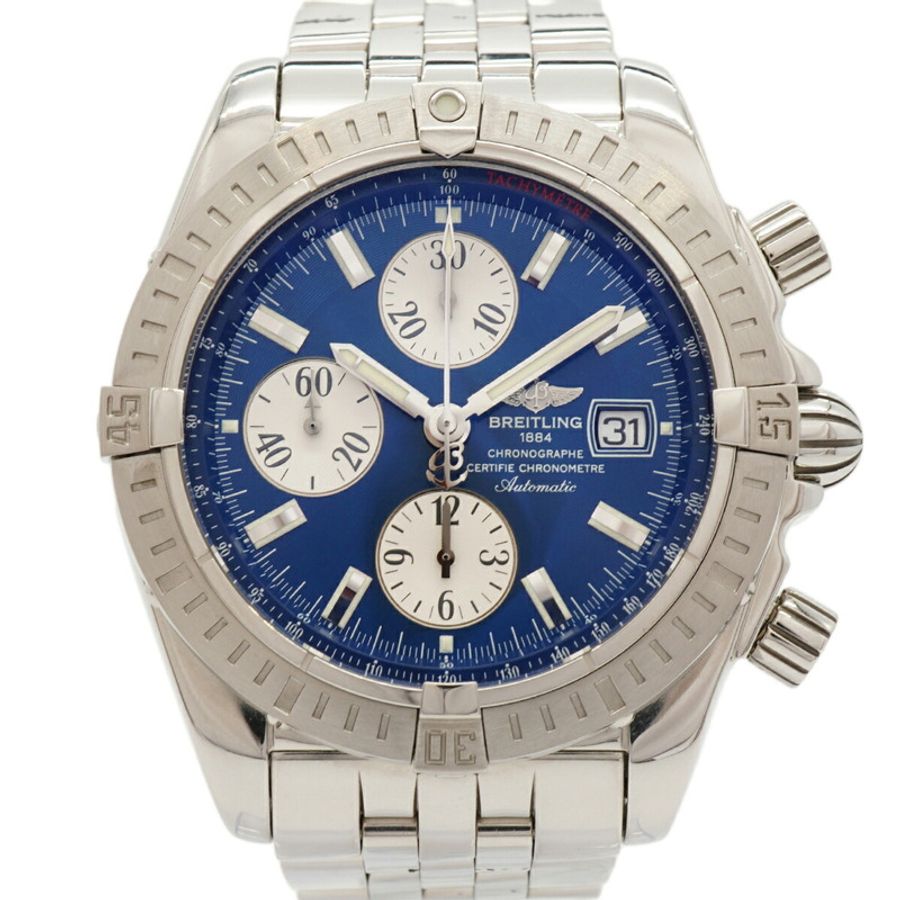 百年靈 Chronomat Evolution A156C45PA A13356 海軍藍錶盤男士腕錶-0