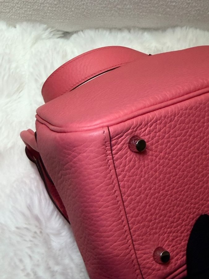 Hermes/ Mini Lindy/ 8W 杜鵑粉銀扣/ W刻-9