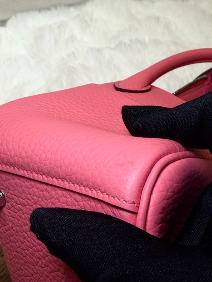 Hermes/ Mini Lindy/ 8W 杜鵑粉銀扣/ W刻-20