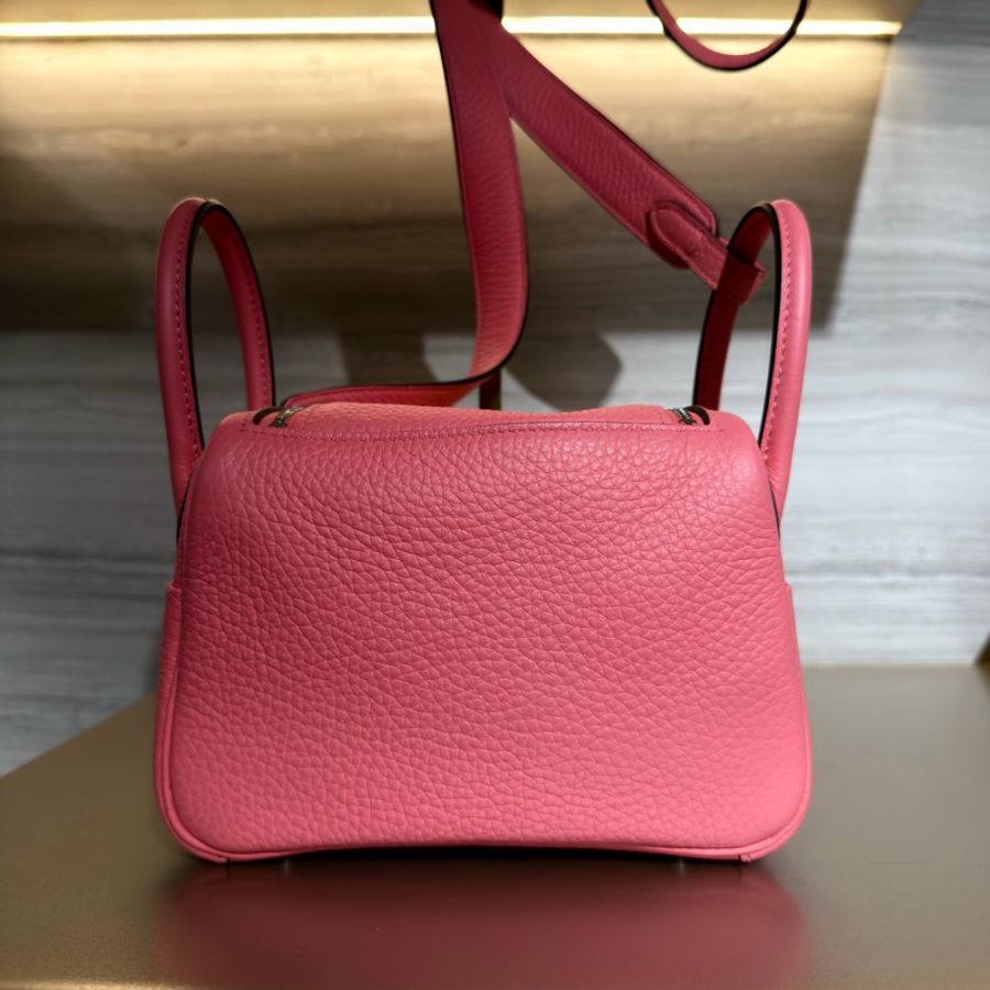 Hermes/ Mini Lindy/ 8W 杜鵑粉銀扣/ W刻-2