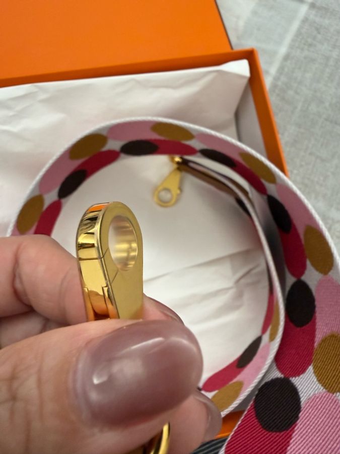 Hermes 85公分金扣寬版短背帶 POP風-1