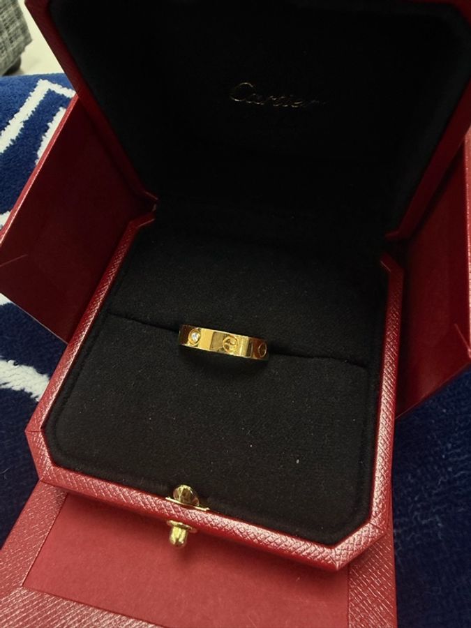 Cartier love單鑽金戒 52-3