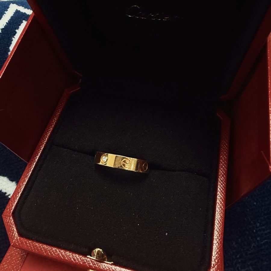 Cartier love單鑽金戒 52-10