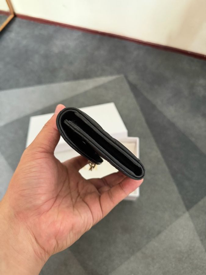 Dior 籐格紋羊皮掀蓋長夾-2
