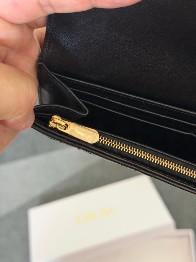 Dior 籐格紋羊皮掀蓋長夾-8