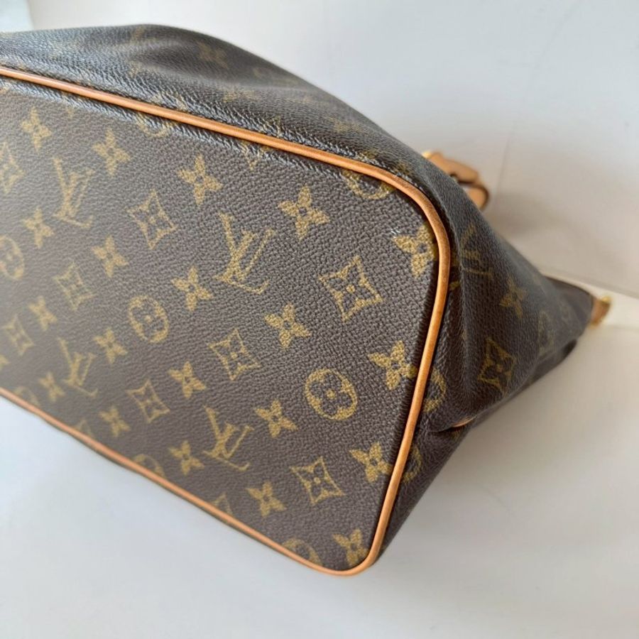 LV Palermo PM 棕色 老花 經典 抓皺 一字拉鍊 托特包 兩用包 手提包 斜背包 M40145-7