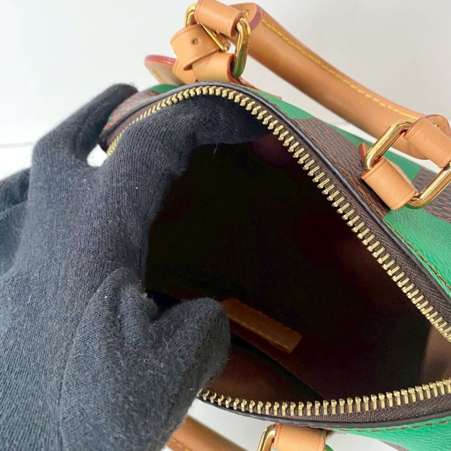 LV 限量 Speedy 18 Damier Pop 綠色 棋盤格 炭治郎 兩用 波士頓包 N40534-9