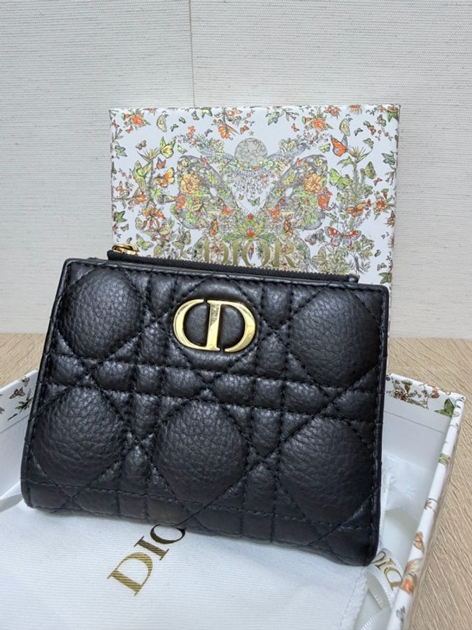Dior 黑小牛皮Caro Dahlia 6卡零錢短夾-7