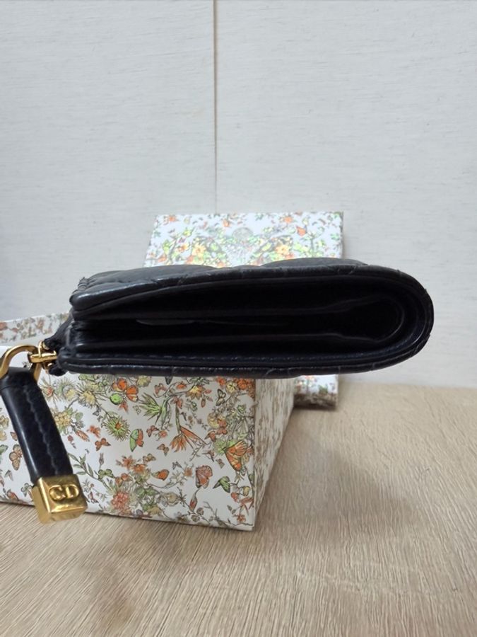 Dior 黑小牛皮Caro Dahlia 6卡零錢短夾-15