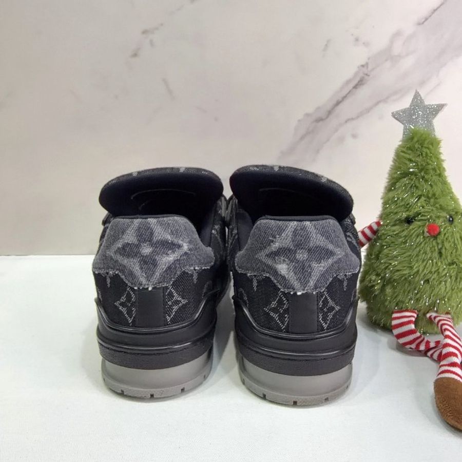 LV Trainer黑灰牛仔布運動鞋-3