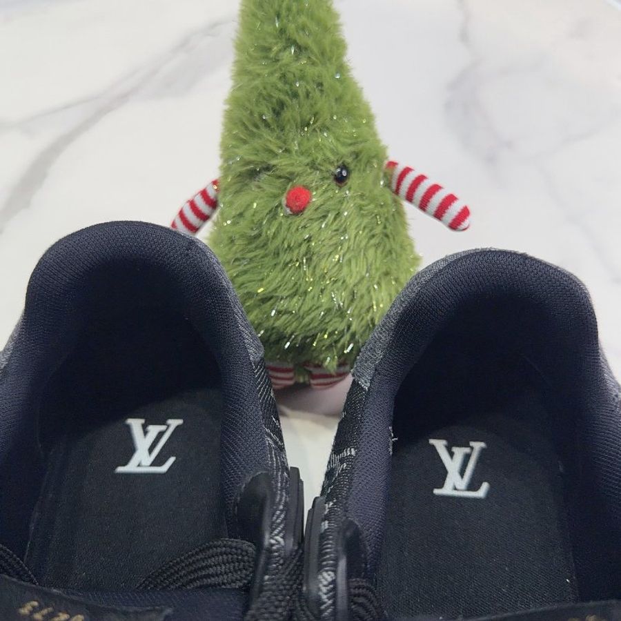 LV Trainer黑灰牛仔布運動鞋-4