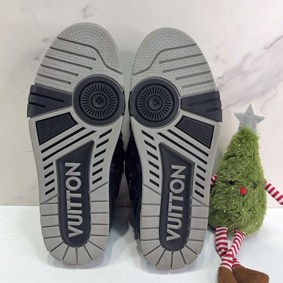 LV Trainer黑灰牛仔布運動鞋-8