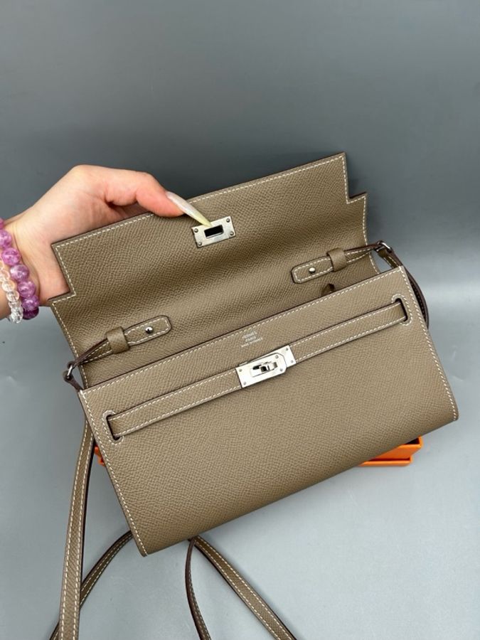 Hermes愛馬仕Kelly to go 大象灰銀扣 Togo牛皮 肩帶齊全 尺寸20×11cm-2