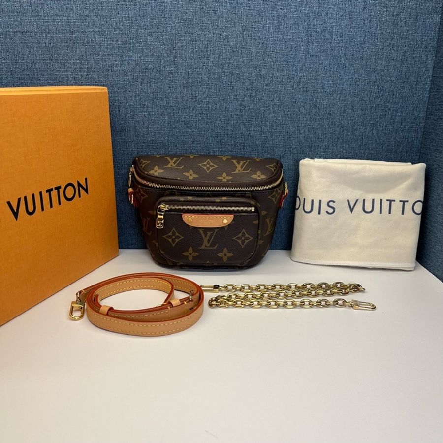 Louis Vuitton路易威登 老花mini bumbag腰包單肩斜挎包-0
