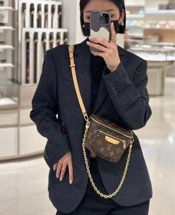 Louis Vuitton路易威登 老花mini bumbag腰包單肩斜挎包-7