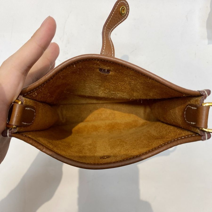 U刻HERMES爱马仕mini evelyne迷你伊芙琳金棕色斜挎包16*19*5-9