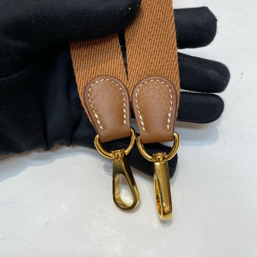 U刻HERMES爱马仕mini evelyne迷你伊芙琳金棕色斜挎包16*19*5-13