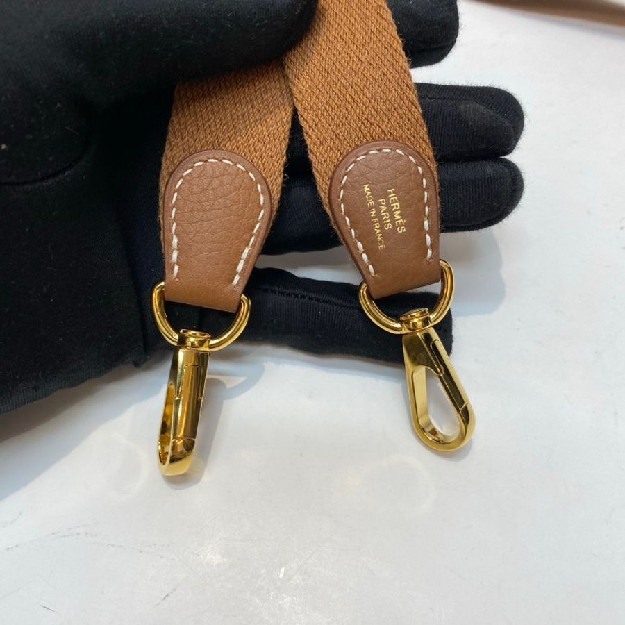 U刻HERMES爱马仕mini evelyne迷你伊芙琳金棕色斜挎包16*19*5-14