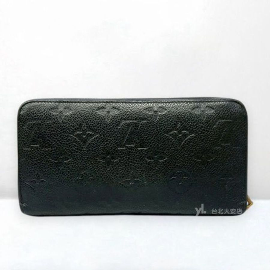 A13279-LV 黑色牛皮壓紋拉鍊長夾M61864-3