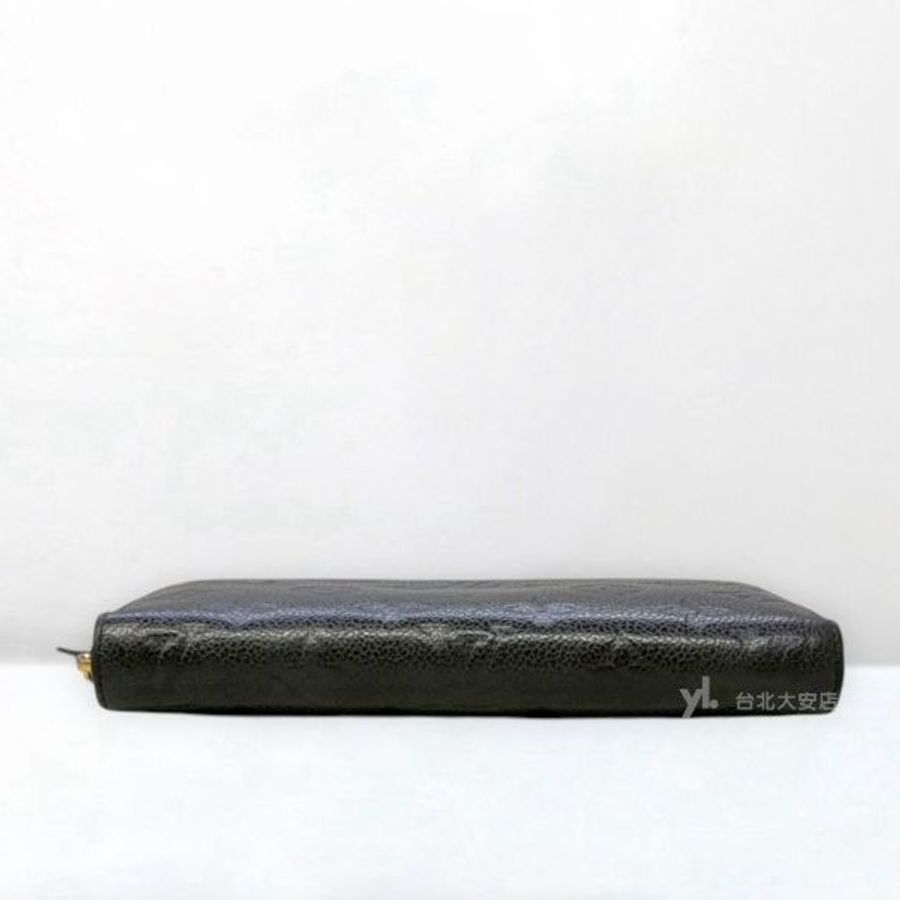A13279-LV 黑色牛皮壓紋拉鍊長夾M61864-4