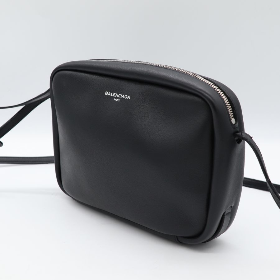 Balenciaga 巴黎世家 黑色 皮革 相機包 斜背包-3