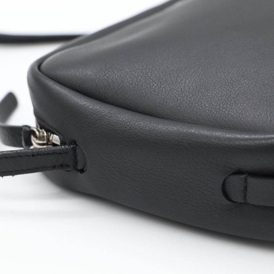Balenciaga 巴黎世家 黑色 皮革 相機包 斜背包-9