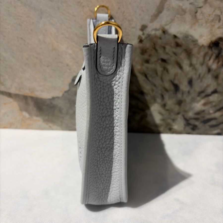 Hermes聖杯藍金釦Mini Evelyne-3