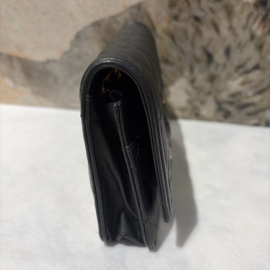 Chanel黑荔枝牛皮Woc-1