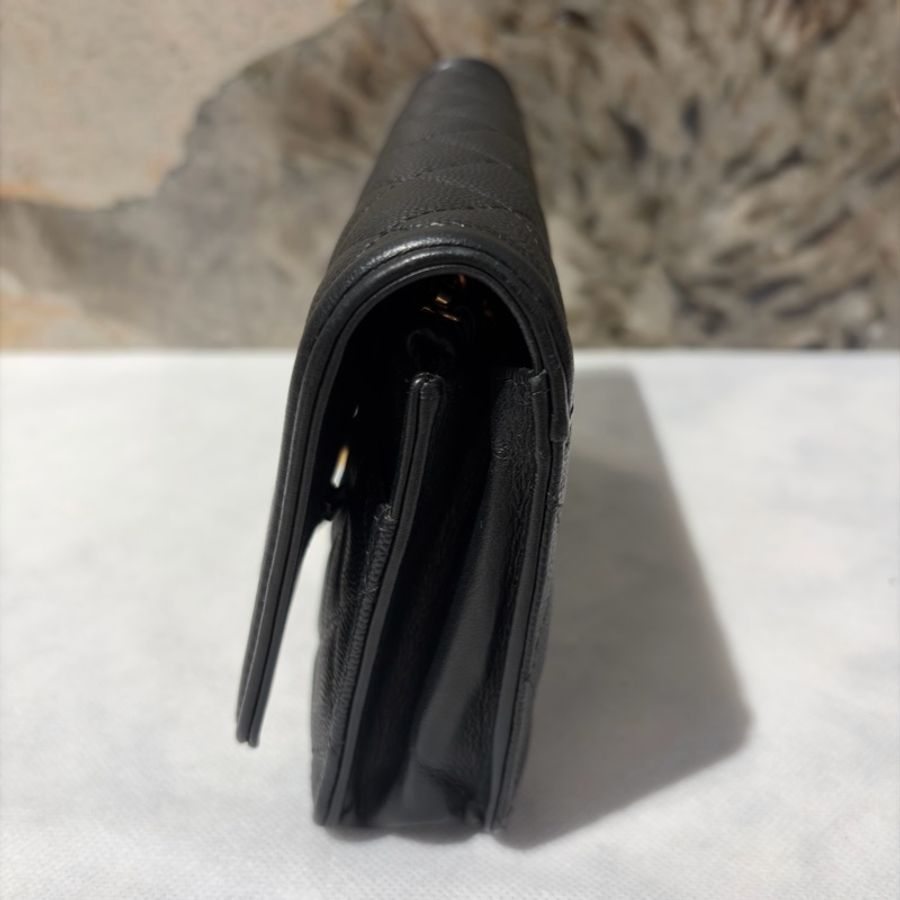 Chanel黑荔枝牛皮Woc-2