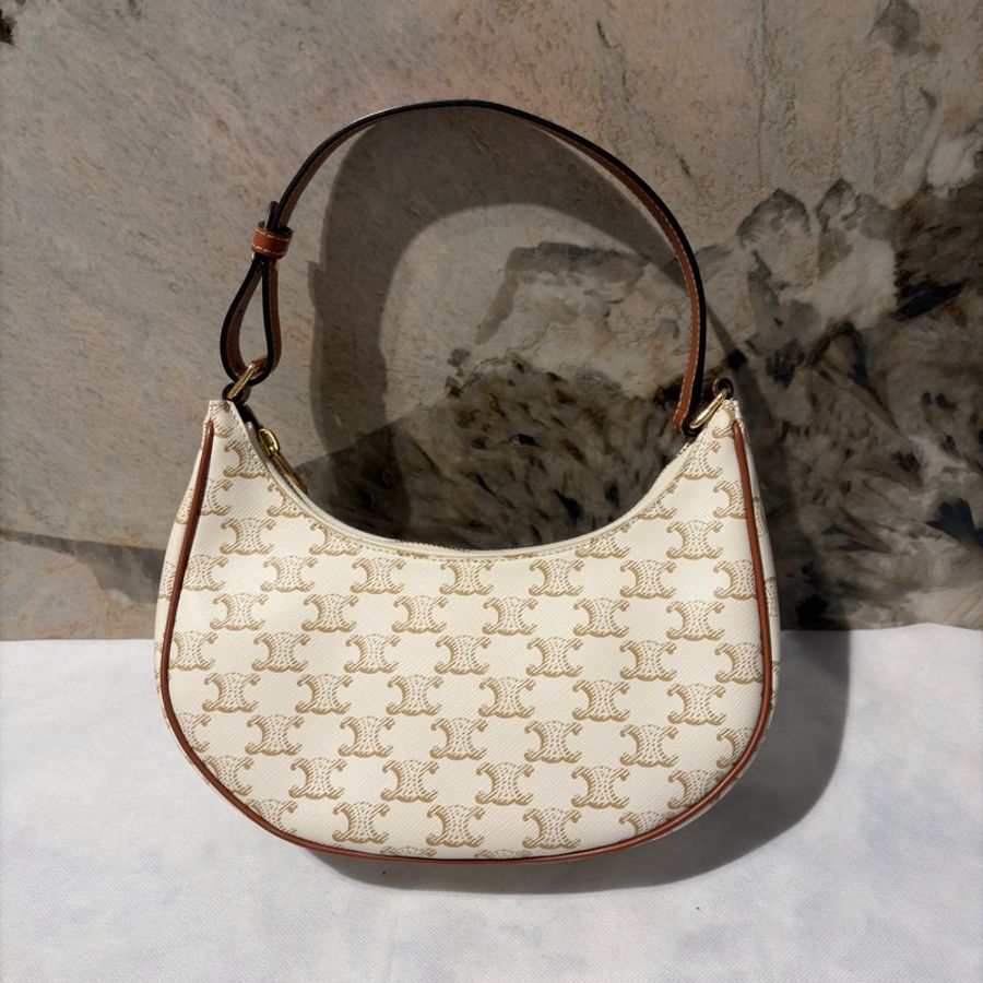 Celine 白色老花AVA肩背包-0
