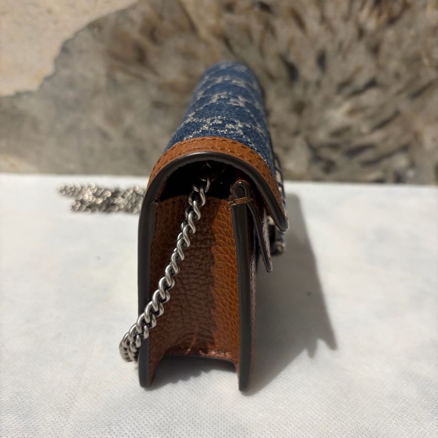 Gucci 藍琺瑯牛仔布Dionysus就伸側背包-1