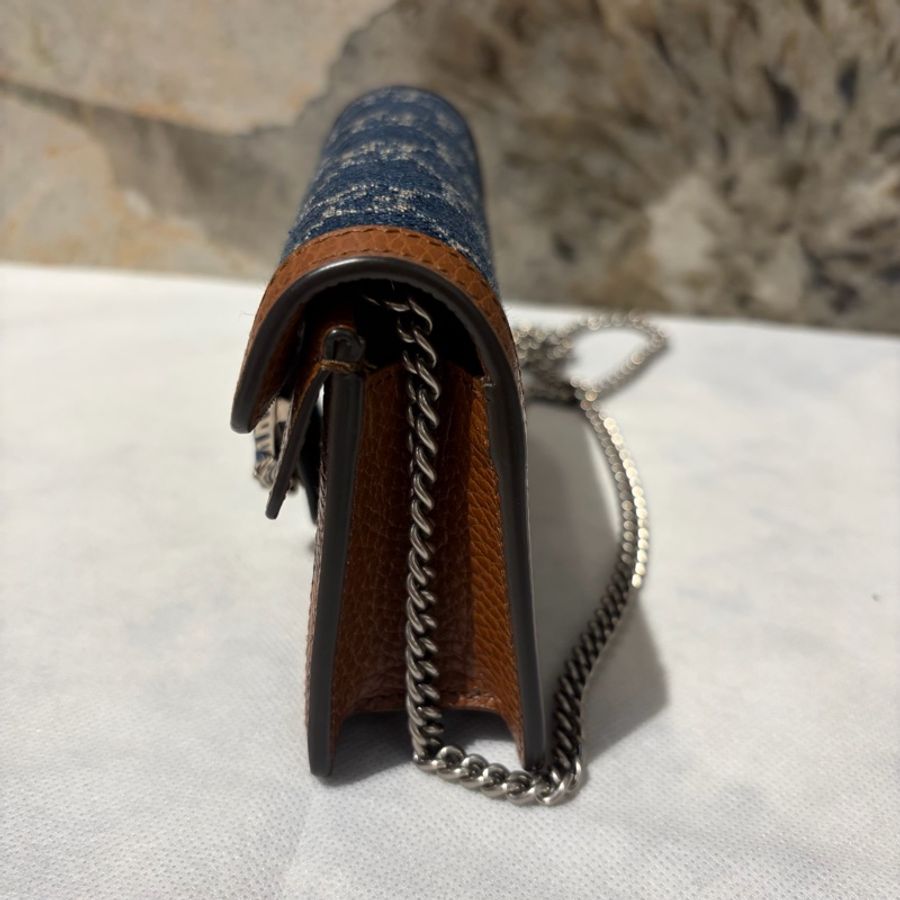 Gucci 藍琺瑯牛仔布Dionysus就伸側背包-2