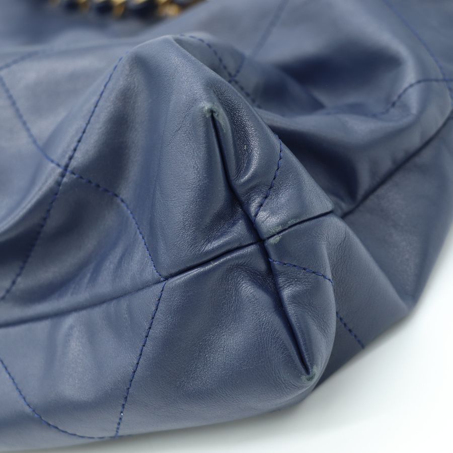 Chanel 22bag 深藍色 肩背包 中號-7