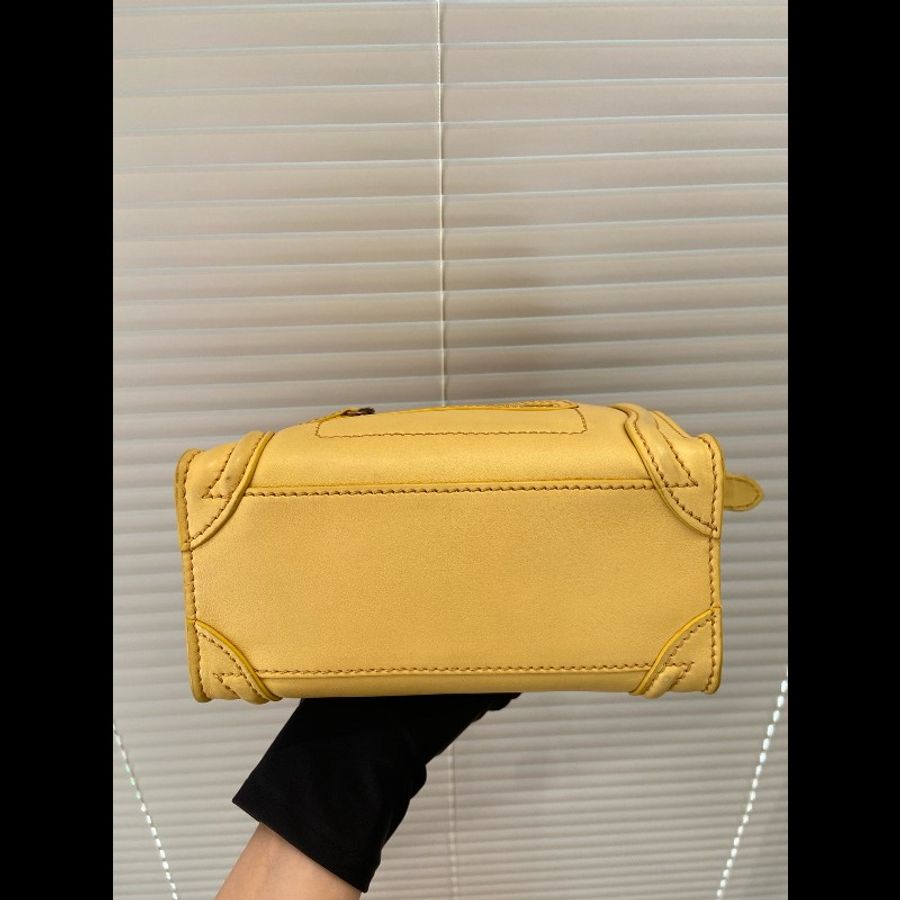 二手98新 Celine/賽琳 Luggage系列黃色牛皮笑臉 經典笑臉-6