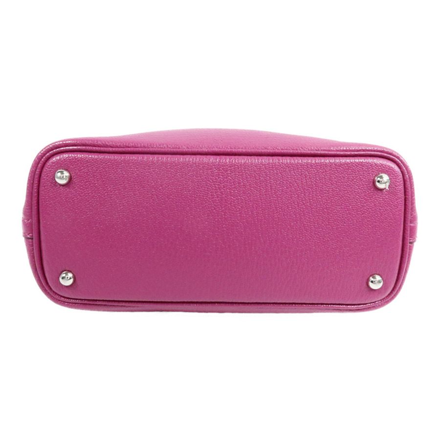 HERMES Chevre皮革Mini Bolide手挽肩背兩用袋Rose Pourpre-3