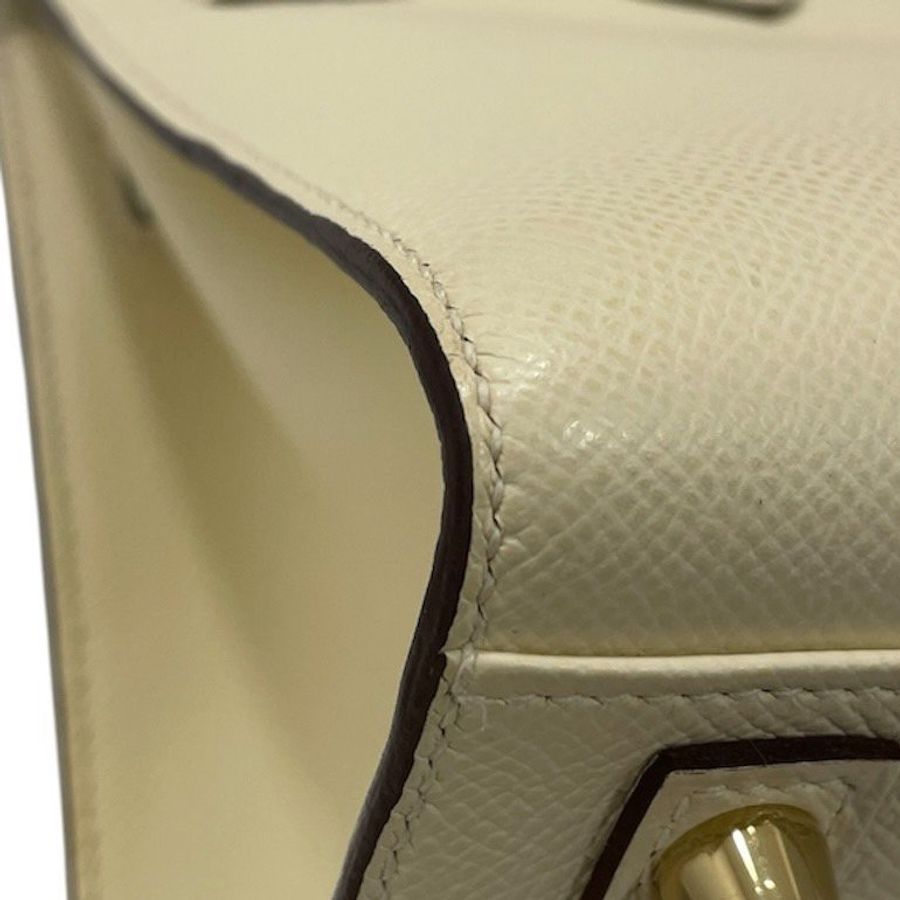 HERMES 愛馬仕 BIRKIN 25 柏金包 EPSOM 奶油白 金釦-7