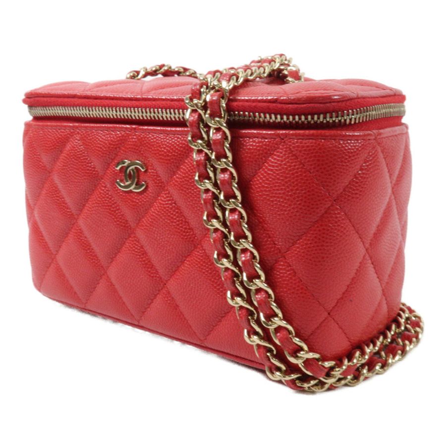 CHANEL 牛皮皮革Vanity Case鏈帶肩背袋-2