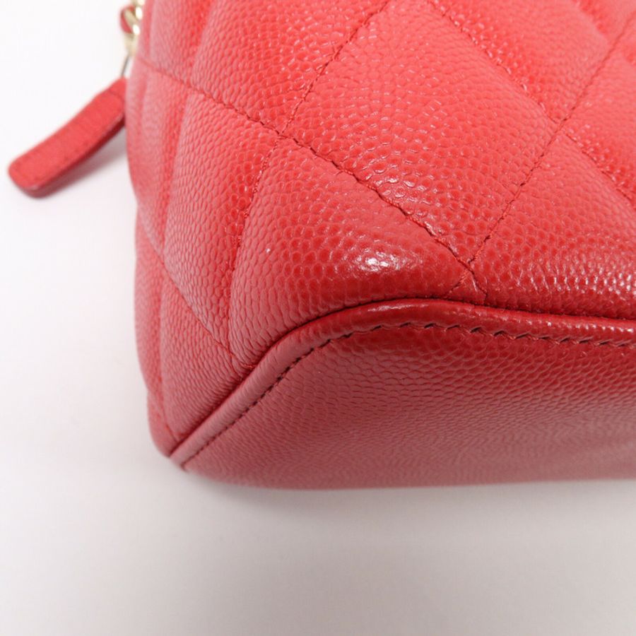 CHANEL 牛皮皮革Vanity Case鏈帶肩背袋-11