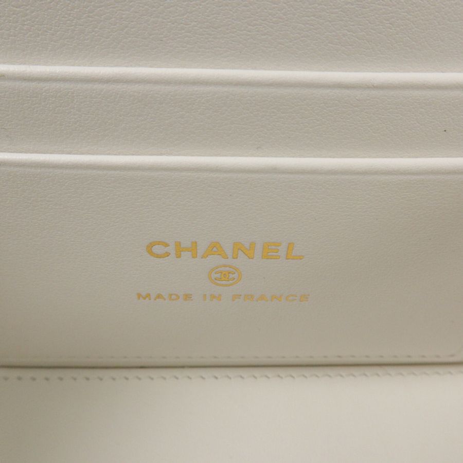 CHANEL 牛皮皮革Vanity Case鏈帶肩背袋-5